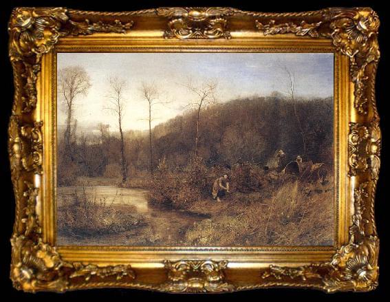 framed  John William North,ARA A Gypasy Encampment, ta009-2